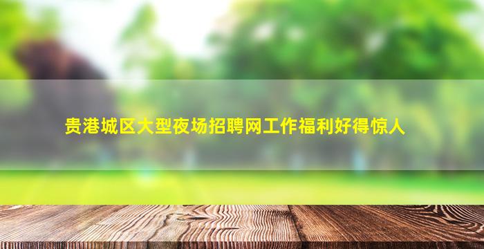 贵港城区大型夜场招聘网工作福利好得惊人